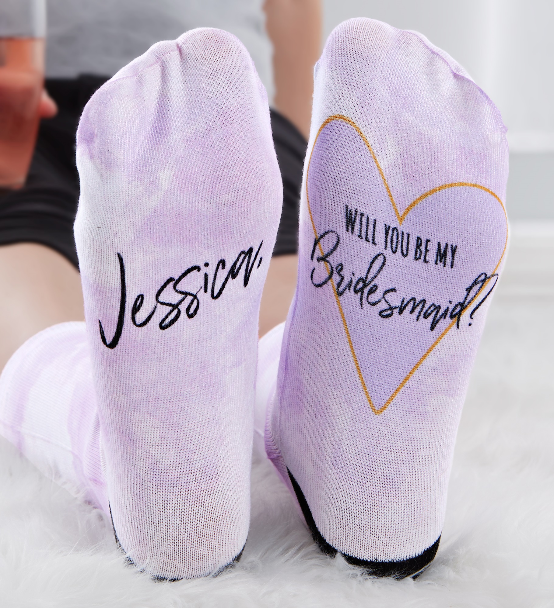 Will You Be My Bridesmaid Personalized Adult Socks